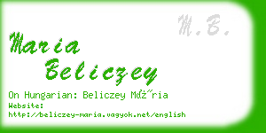 maria beliczey business card